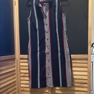 Tommy Hilfiger Navy and Red Striped Dress